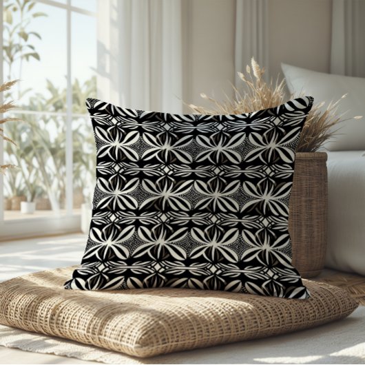 白黒ボホカーブエレガント装飾用クッション クッション