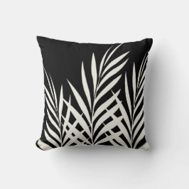 白黒ボホシックパーム葉 クッション