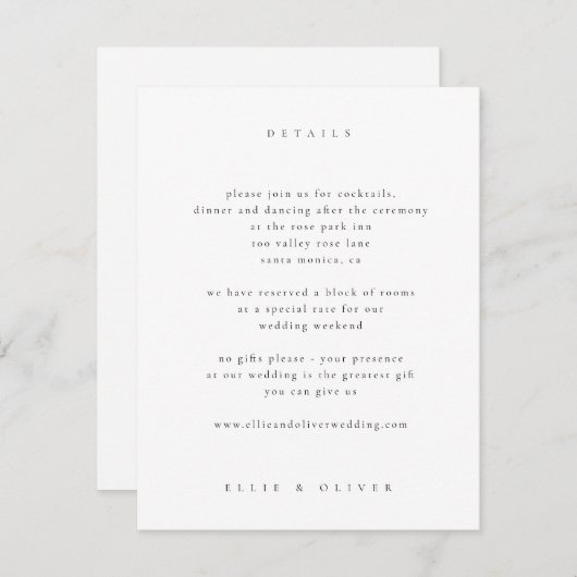 白黒ボホフォト結婚ズモダン エンクロージャーカード (正面/裏面)