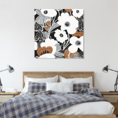 白黒ボホフローラ キャンバスプリント (インサイチュ (寝室))