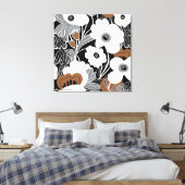 白黒ボホフローラ キャンバスプリント (インサイチュ (寝室))