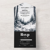 白黒ボホマウンテンフォレ結婚スト オールインワン招待状 (内側)