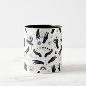 白黒ボホムーンミスティックハンド ツートーンマグカップ (中央)
