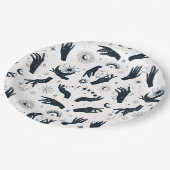 白黒ボホムーンミスティックハンド ペーパープレート (アングル)