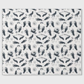 白黒ボホムーンミスティックハンド ラッピングペーパー (フラット)