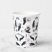 白黒ボホムーン神秘的な手のパターン 紙コップ (右)
