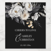 白黒ボホー結婚ズパーソナライズされた ワインラベル (シングルラベル)