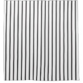 白黒ボホ幾何モダンストライプの図形 シャワーカーテン (正面)