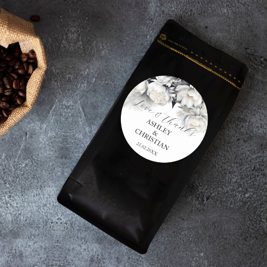 白黒ボホ結婚式の引き出物感謝していユー ラウンドシール