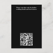 白黒ボホ花エレガントな結婚式RSVP エンクロージャーカード (裏面)