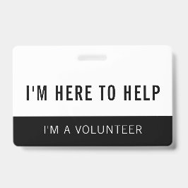 白黒ボランティアバッジへ救済のここ バッジ