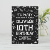 白黒ボーイナンバーテンバースデーパーティー 招待状 (スタンド正面)