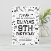 白黒ボーイナンバーナイン誕生日パーティー 招待状 (スタンド正面)