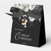 白黒ボーエレガントホ結婚式の引き出物 フェイバーボックス (正面サイド)