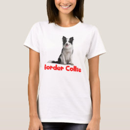 白黒ボーダーコリーの小犬のTシャツ Tシャツ