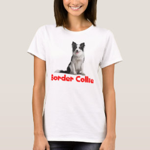 白黒ボーダーコリーの小犬のTシャツ Tシャツ