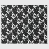 白黒ボーダーコリー ラッピングペーパー (フラット)