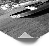 白黒ボート写真 ポスター (角)