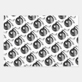 白黒ボールオーナメント及びリボン ラッピングペーパーシート (正面3)