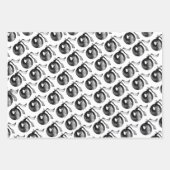 白黒ボールオーナメント及びリボン ラッピングペーパーシート (正面3)