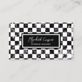 白黒ボー市松模様にド 名刺 (正面)