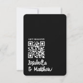 白黒ボー結婚ズのギフト登録の詩QRカード サンキューカード (正面)