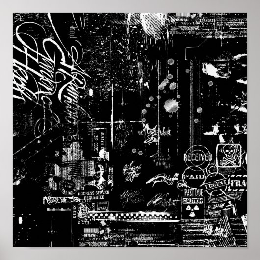 白黒ポスタグランジー ポスター (正面)