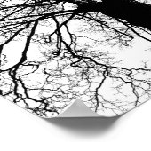 白黒ポスターの木のシルエット ポスター (角)