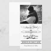 白黒ポスタースタイル日付の保存 セーブザデート (正面/裏面)