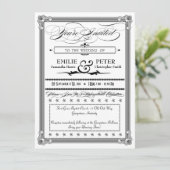 白黒ポスタースタイル結婚式招待状 招待状 (スタンド正面)