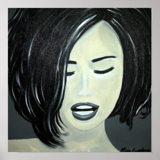 白黒ポスタースマイル、ブリス、真理キムバ ポスター (正面)