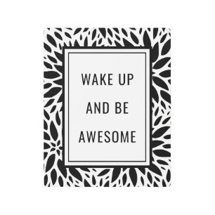 白黒ポスターメやる気を起こさせるタルアート メタルプリント