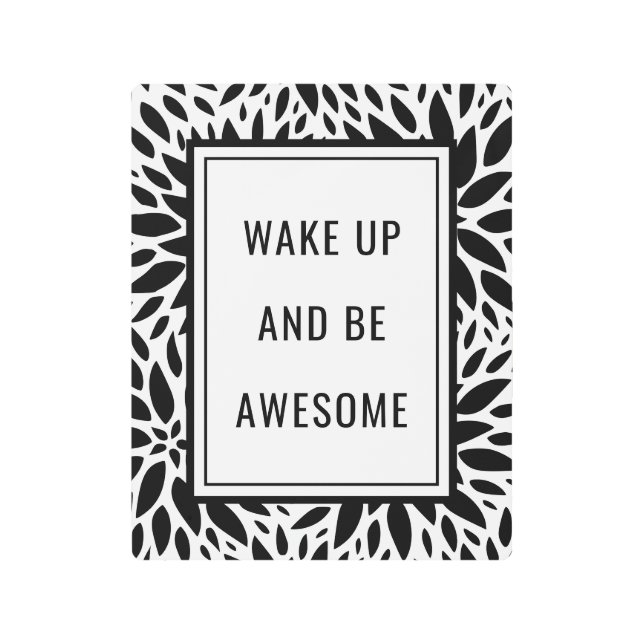 白黒ポスターメやる気を起こさせるタルアート メタルプリント (正面)