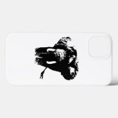 白黒ポップ・アートのアートエレファント Case-Mate iPhoneケース (裏面 (横))