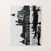 白黒ポップ・アートのアートグランドカナルヴェネツィアトラベル ジグソーパズル (縦)