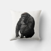 白黒ポップ・アートのアートゴリラ クッション (裏面)