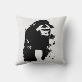 白黒ポップ・アートのアートゴリラ クッション (裏面)