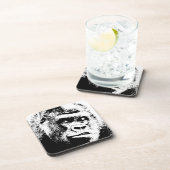 白黒ポップ・アートのアートゴリラ コースター (右側)