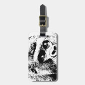 白黒ポップ・アートのアートゴリラ ラゲッジタグ (正面縦)