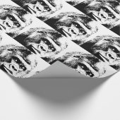 白黒ポップ・アートのアートゴリラ ラッピングペーパー (角)