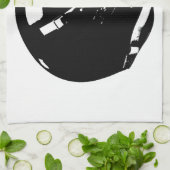 白黒ポップ・アートのアートサッカーヘルメット キッチンタオル (折り畳み)