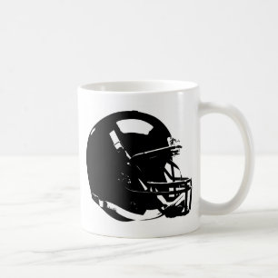 白黒ポップ・アートのアートサッカーヘルメット コーヒーマグカップ