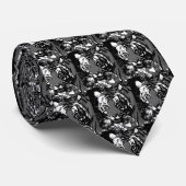 白黒ポップ・アートのアートタイガー ネクタイ (ロール)