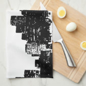 白黒ポップ・アートのアートニューヨークシティ キッチンタオル (四つ折り)