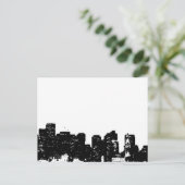 白黒ポップ・アートのアートニューヨークシティ ポストカード (スタンド正面)