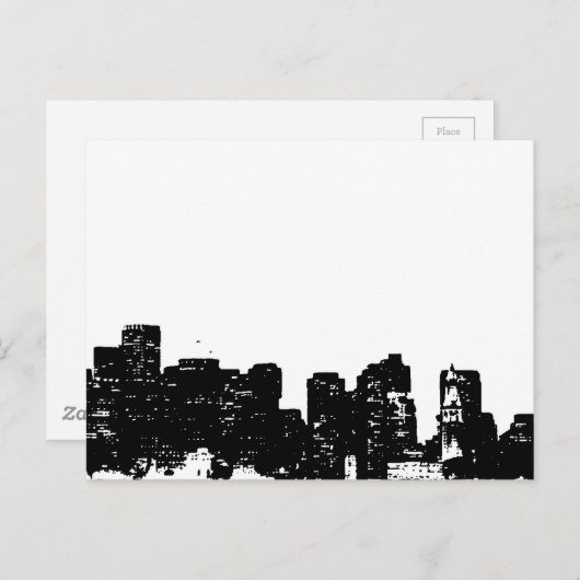 白黒ポップ・アートのアートニューヨークシティ ポストカード (正面/裏面)