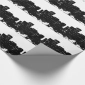 白黒ポップ・アートのアートニューヨークシティ ラッピングペーパー (角)