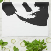 白黒ポップ・アートのアートパンダ キッチンタオル (折り畳み)