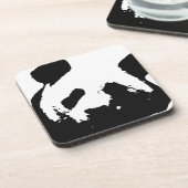 白黒ポップ・アートのアートパンダ コースター (左側)