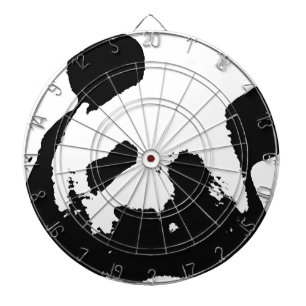 白黒ポップ・アートのアートパンダ ダーツボード